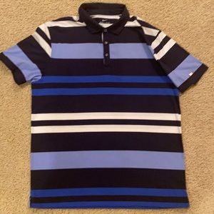 ✅Almost NEW -NIKE Golf shirt. Thick blue striped. Men’s LARGE